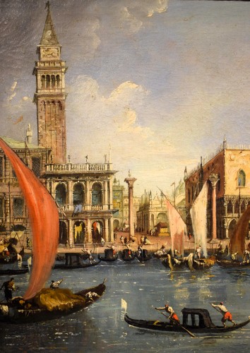 Antiquités - Venise, bassin de Saint-Marc - école vénitienne de la fin du 18e siècle